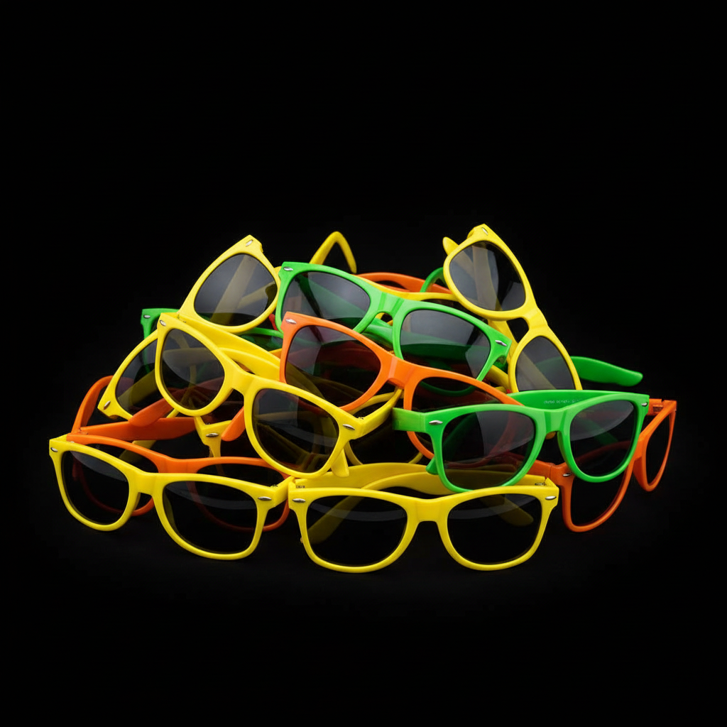 Colored sunglasses for a color run